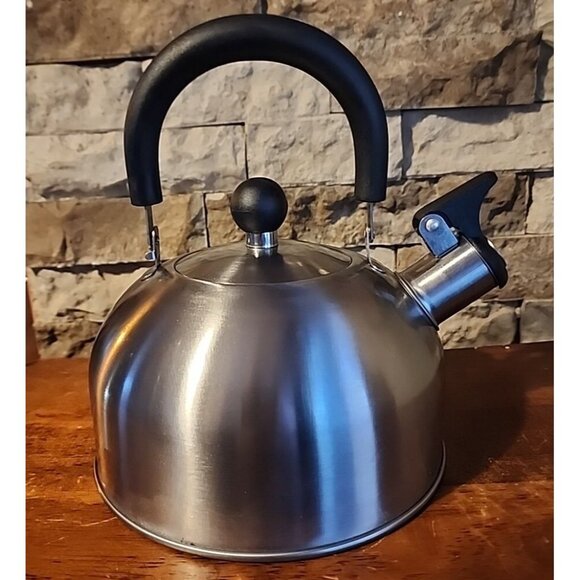 Whistling Tea Kettle Unbranded Stainless Steel Folding Handle and Lid - Picture 7 of 12
